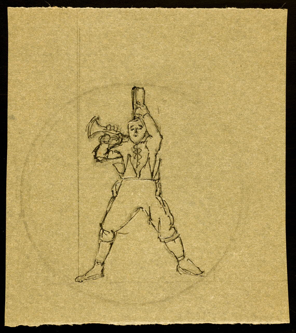 partie d'un ensemble de dessins Musicien 1968.102.3563 Photo Mucem