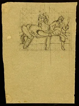 partie d'un ensemble de dessins Homme et cheval 1968.102.3564 Photo Mucem
