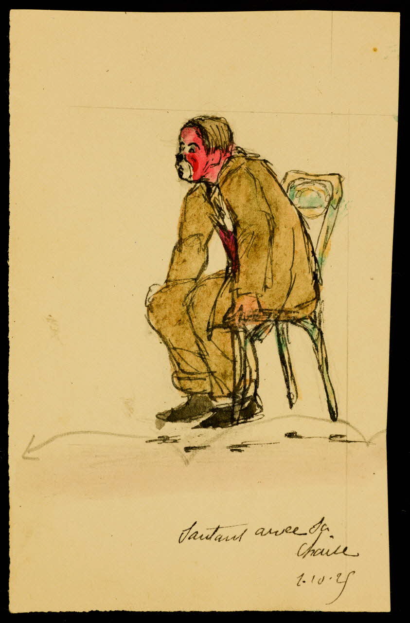 partie d'un ensemble de dessins Sautant avec sa  chaise 1968.102.3570 Photo Mucem