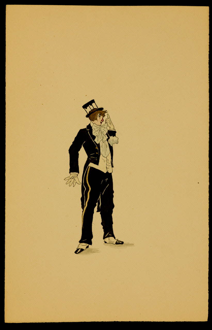 partie d'un ensemble de dessins Homme vêtu d'un costume de cirque 1968.102.3584 Photo Mucem