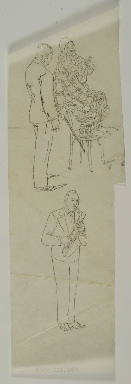 partie d'un ensemble de dessins Clowns musiciens 1968.102.3594 Photo Mucem