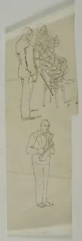 partie d'un ensemble de dessins Clowns musiciens 1968.102.3594 Photo Mucem