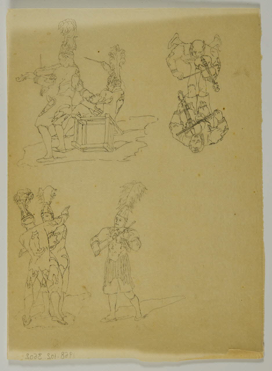 partie d'un ensemble de dessins Violonistes en costume 1968.102.3602 Photo Mucem