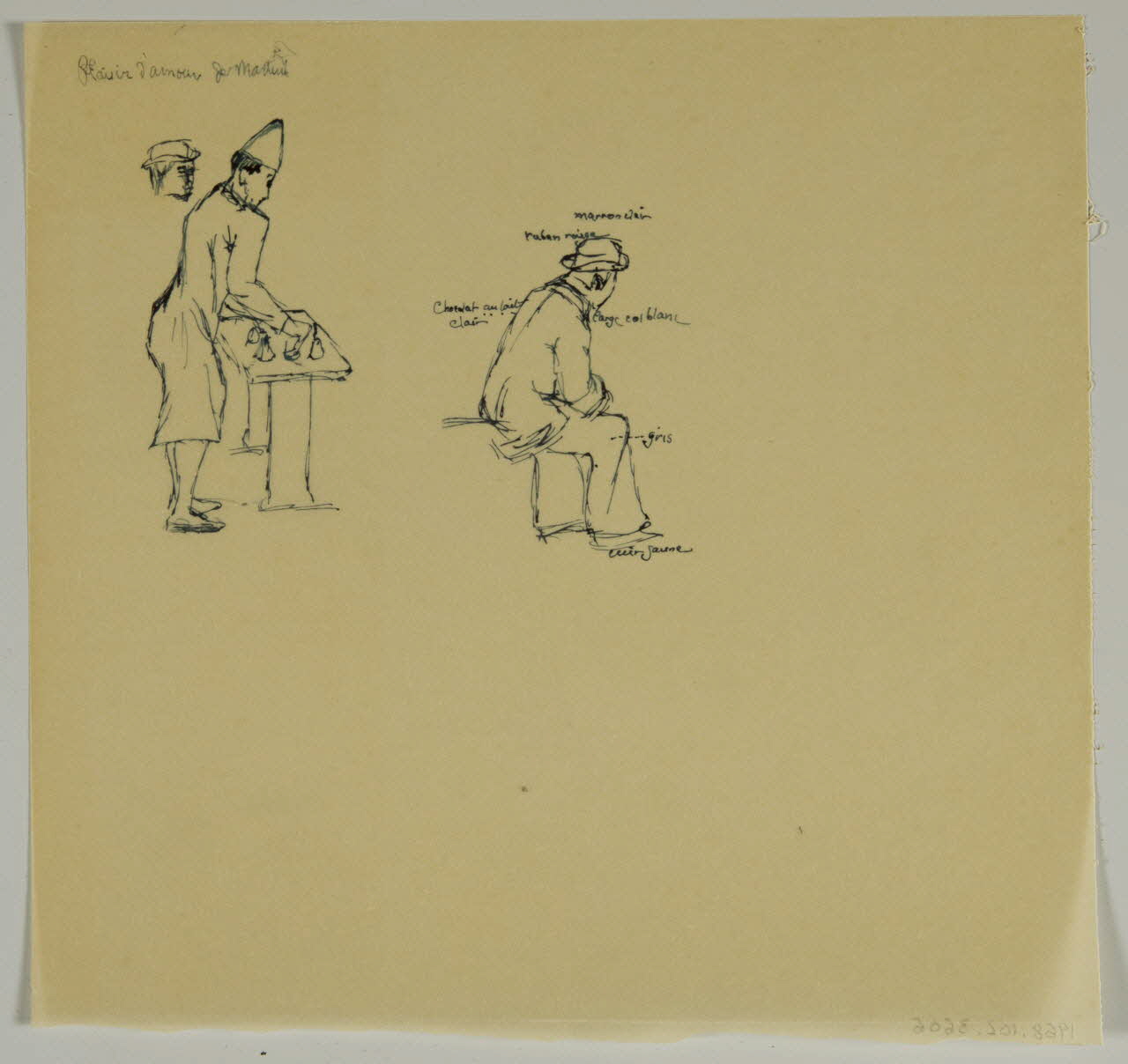 partie d'un ensemble de dessins Plaisir d'amour de Martini 1968.102.3606 Photo Mucem