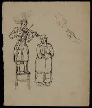 partie d'un ensemble de dessins Clowns musiciens 1968.102.3609 Photo Mucem