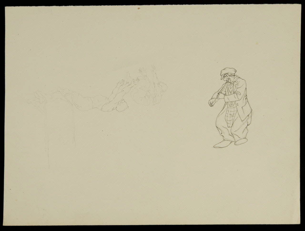 partie d'un ensemble de dessins Trapézistes et musicien 1968.102.3610 Photo Mucem