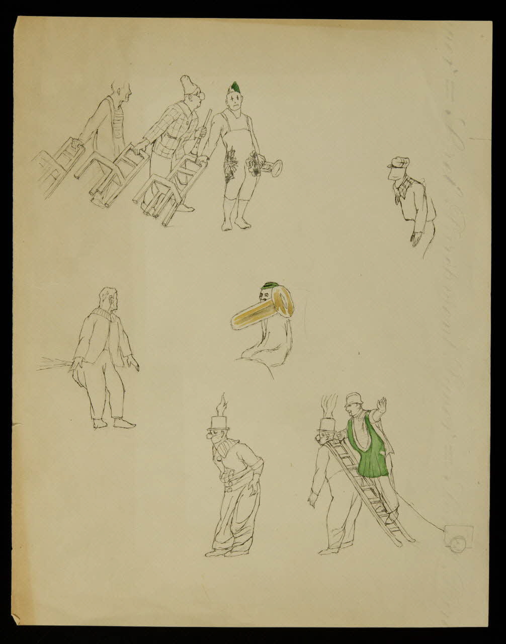 partie d'un ensemble de dessins Clowns musiciens 1968.102.3612 Photo Mucem