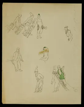 partie d'un ensemble de dessins Clowns musiciens 1968.102.3612 Photo Mucem