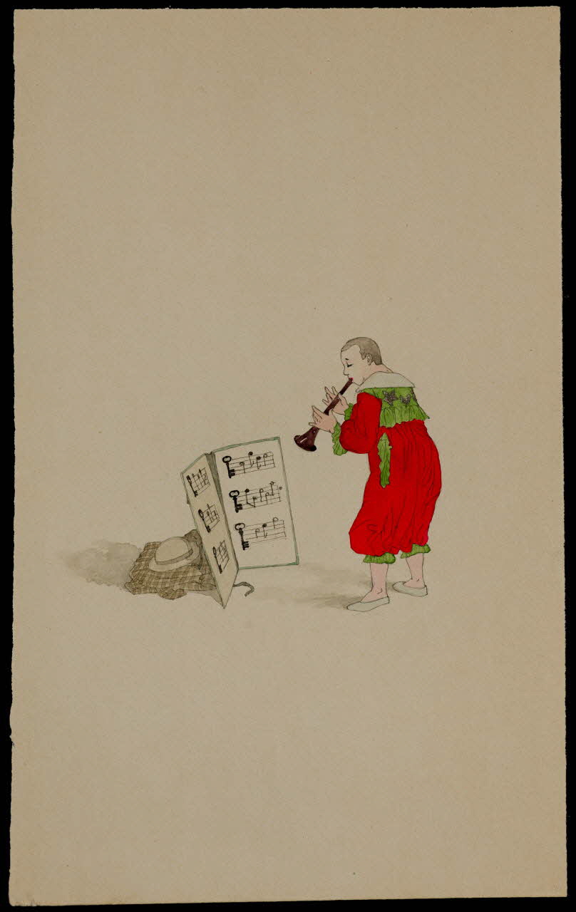 partie d'un ensemble de dessins Clown musicien 1968.102.3613 Photo Mucem