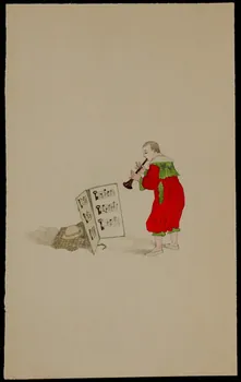 partie d'un ensemble de dessins Clown musicien 1968.102.3613 Photo Mucem
