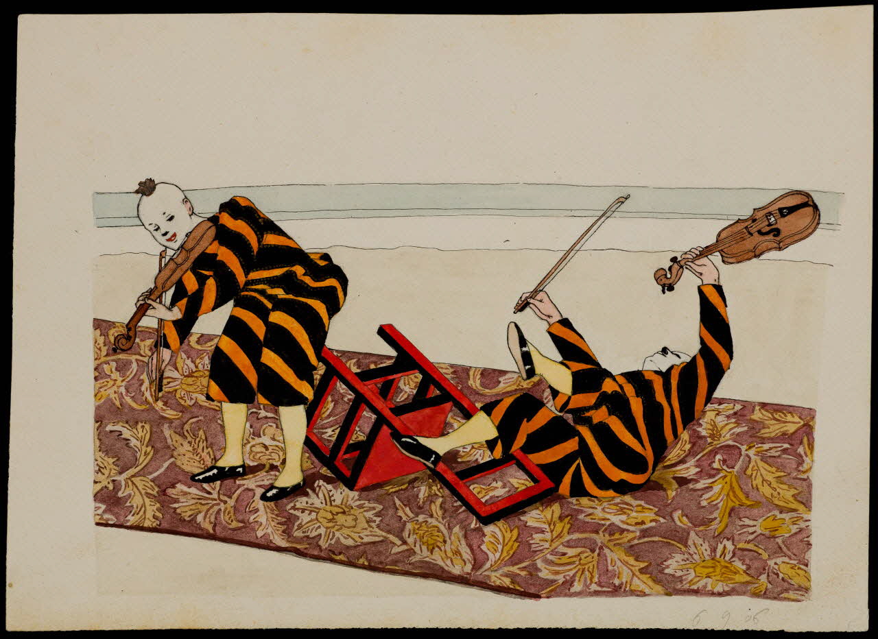 partie d'un ensemble de dessins Clowns musiciens 1968.102.3615 Photo Mucem