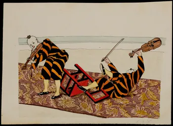 partie d'un ensemble de dessins Clowns musiciens 1968.102.3615  Photo Mucem