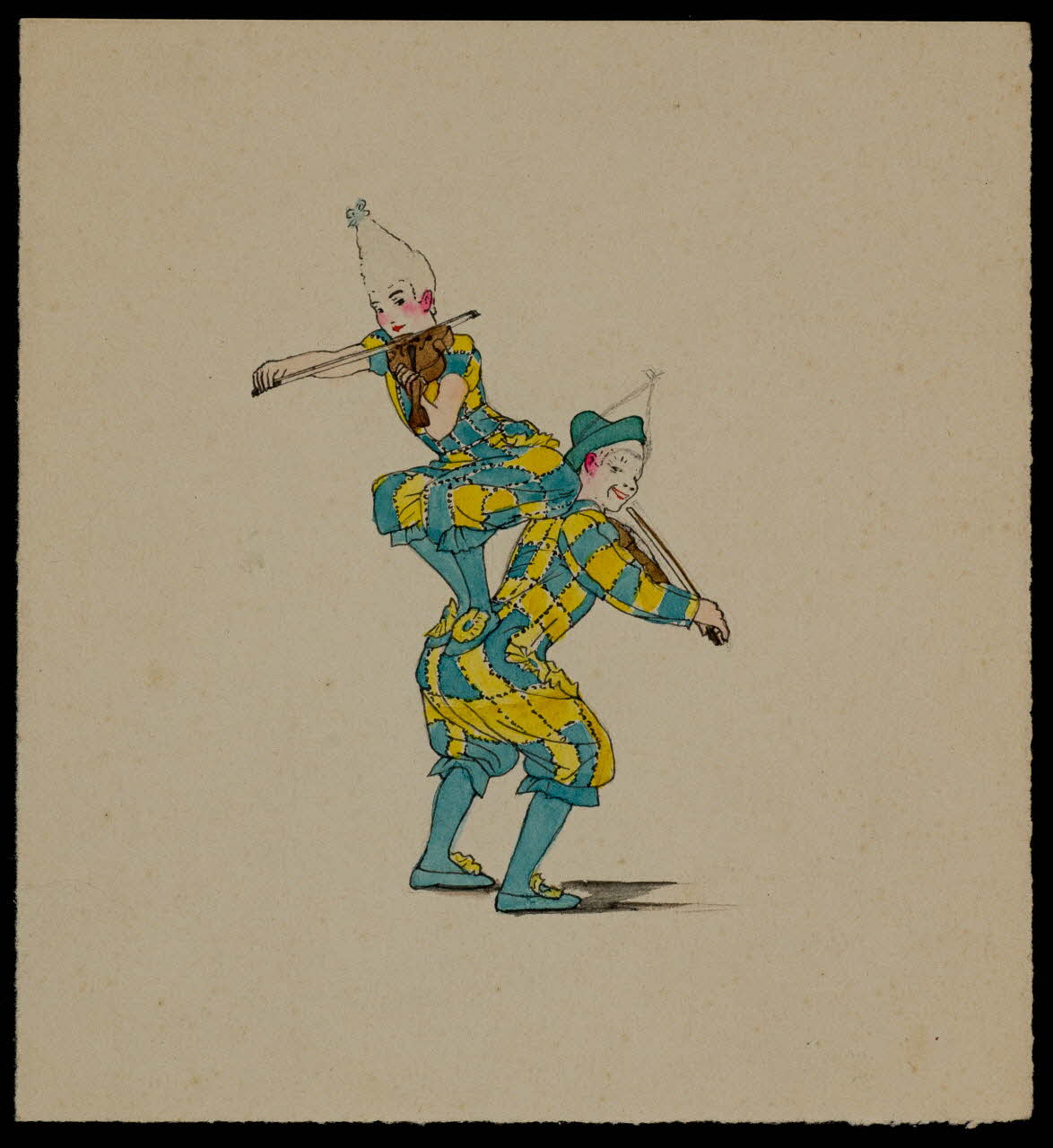 partie d'un ensemble de dessins Clowns musiciens 1968.102.3617 Photo Mucem