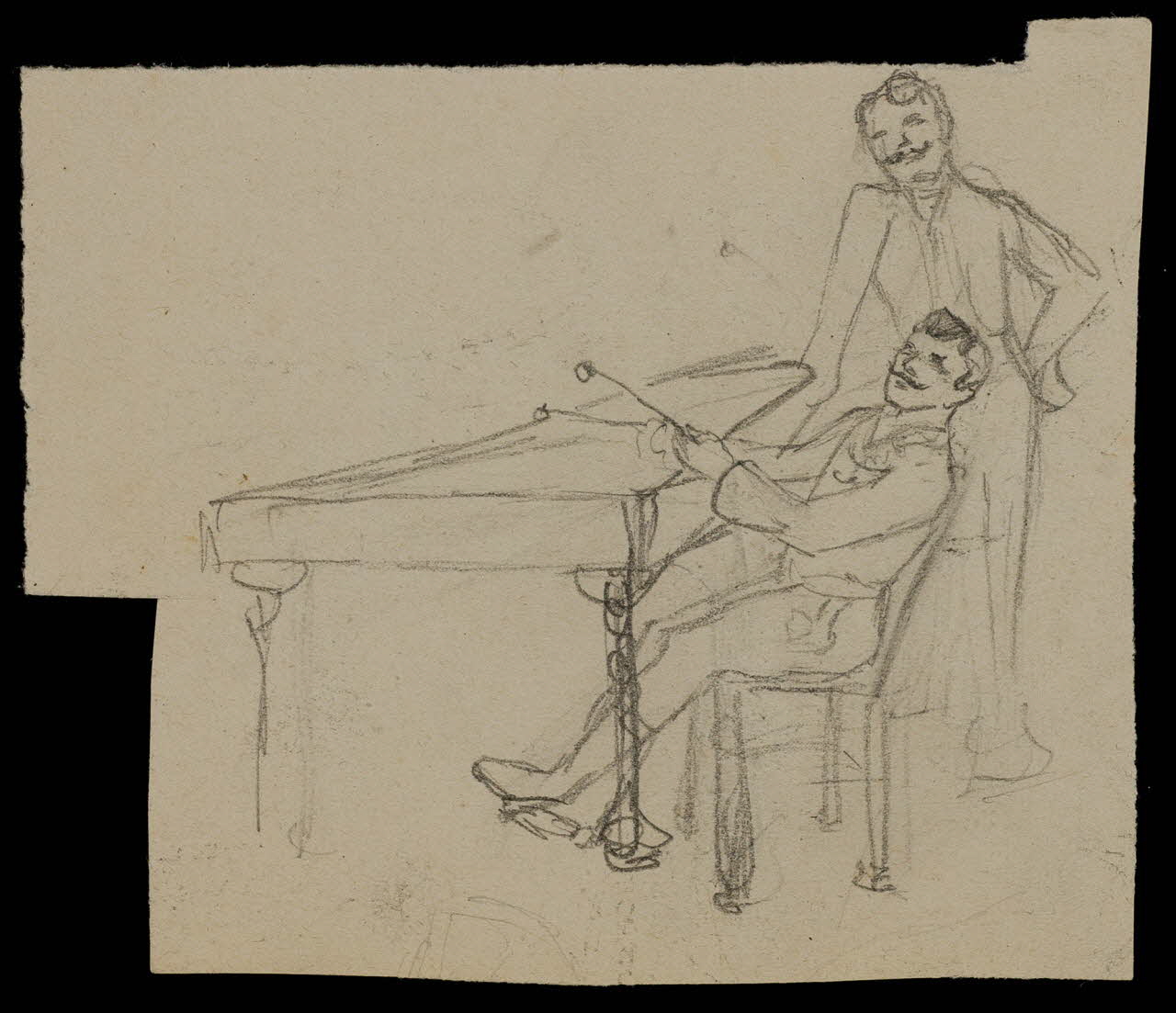 partie d'un ensemble de dessins Hommes et instrument de musique 1968.102.3620 Photo Mucem