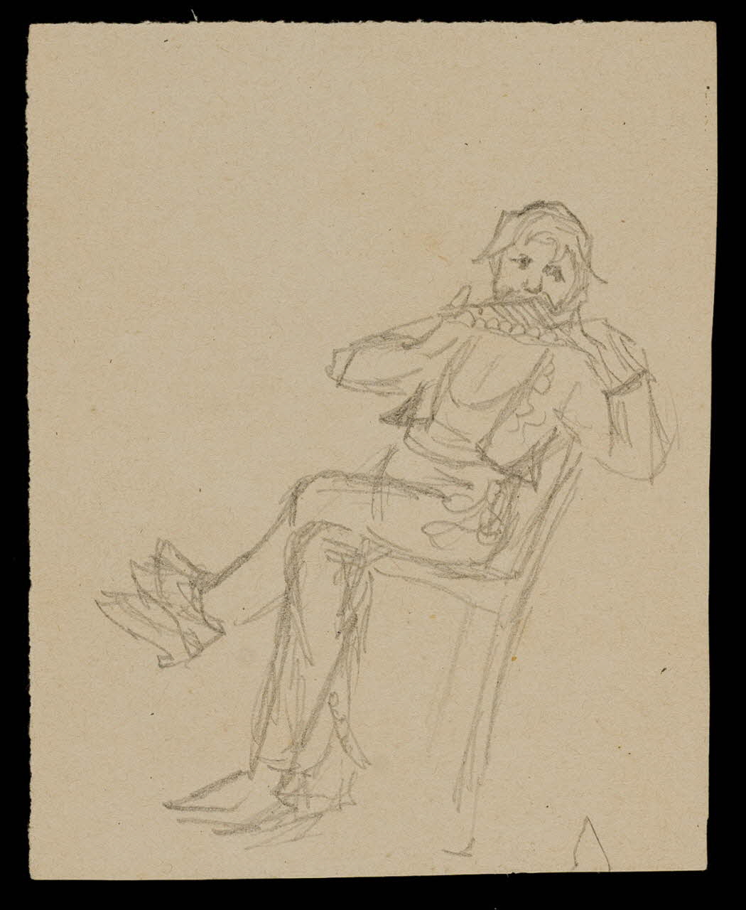 partie d'un ensemble de dessins Joueur de flûte 1968.102.3622 Photo Mucem