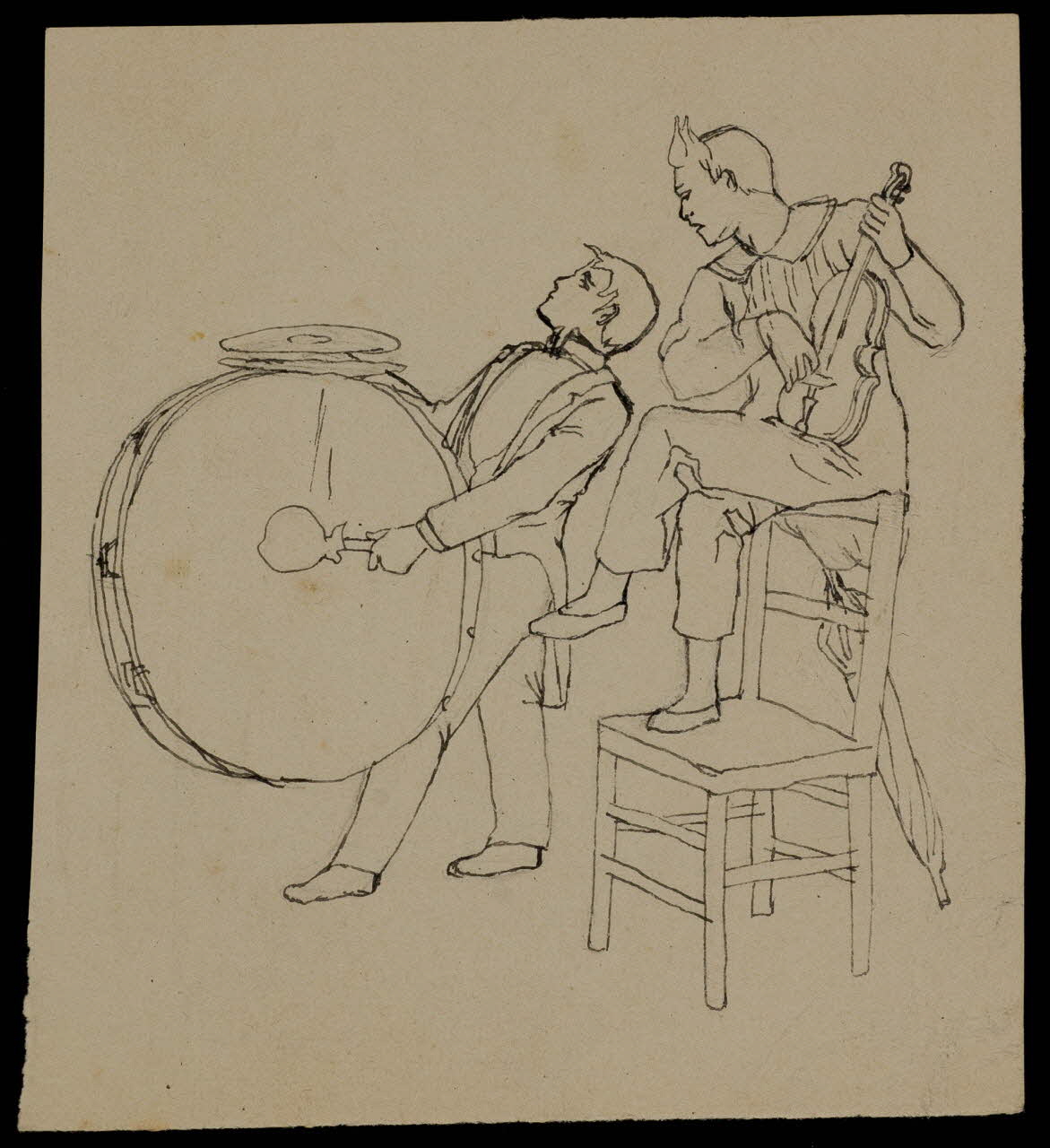 partie d'un ensemble de dessins Musiciens 1968.102.3627 Photo Mucem