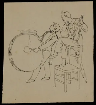 partie d'un ensemble de dessins Musiciens 1968.102.3627 Photo Mucem