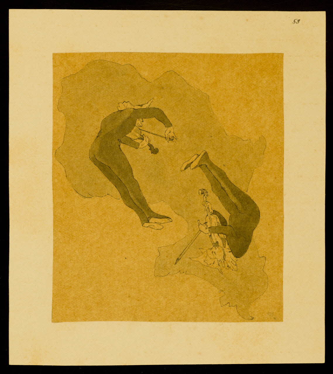 partie d'un ensemble de dessins Violonistes 1968.102.3631 Photo Mucem