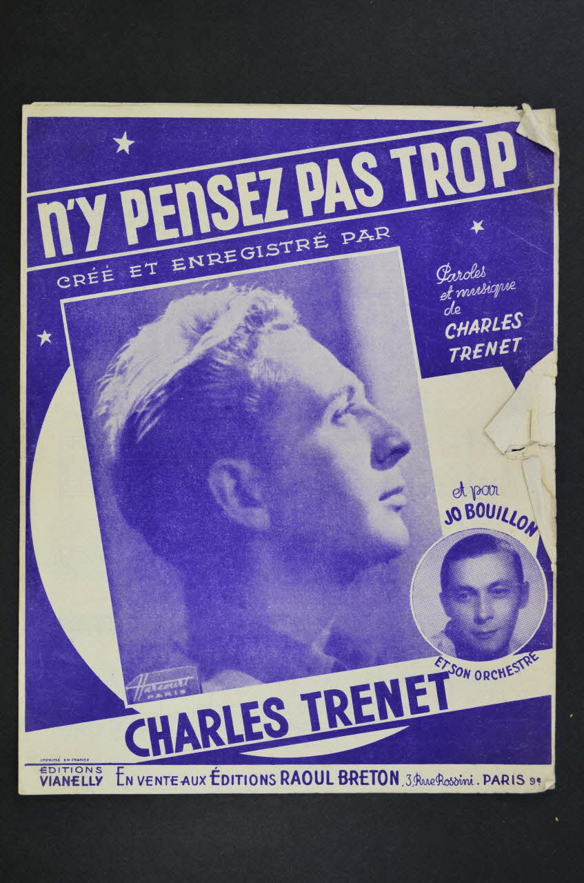 Charles Trénet ; Jo Bouillon ; Vianelly; chanson petit format Île-de-France, France 1947 1966.158.146 Photo Mucem