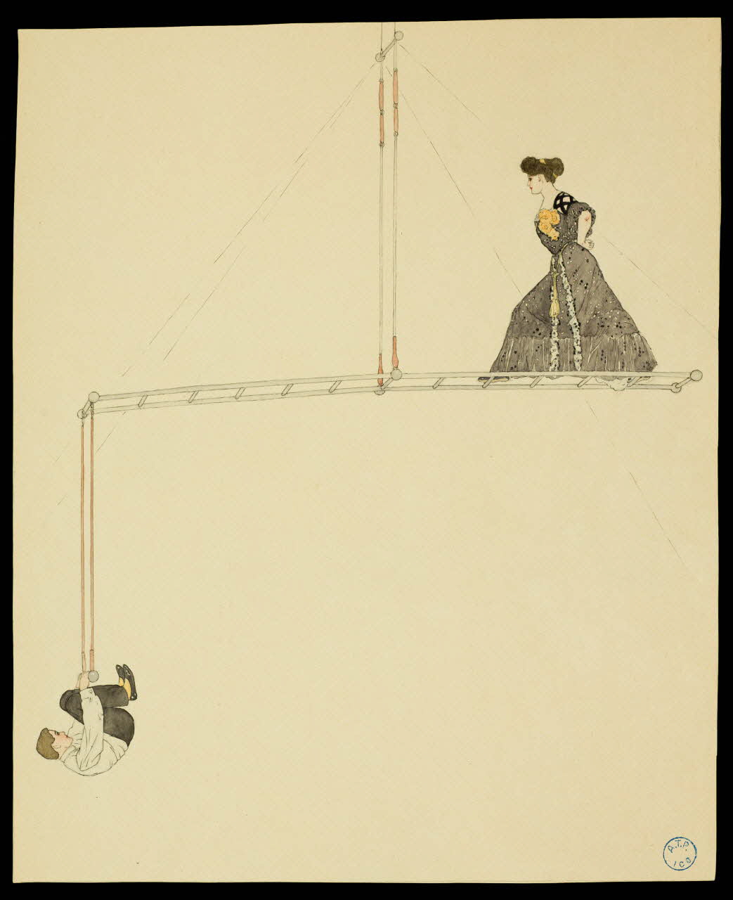 partie d'un ensemble de dessins Numéro de couple d'acrobates 1968.102.365 Photo Mucem