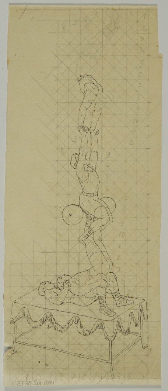 partie d'un ensemble de dessins Numéro de cirque mains à mains 1968.102.3673.2 Photo Mucem