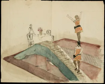 partie d'un ensemble de dessins Equilibristes dans un escalier 1968.102.3675.3  Photo Mucem