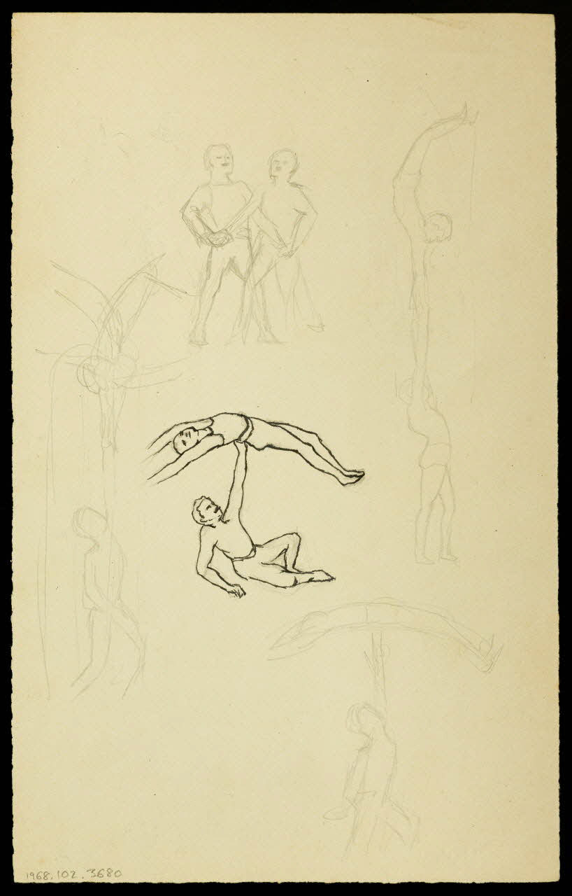 partie d'un ensemble de dessins Numéros d'acrobates 1968.102.3680 Photo Mucem