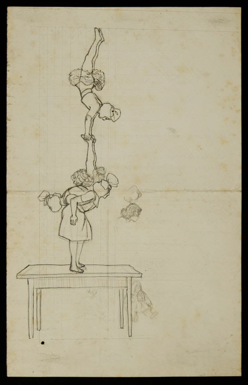 partie d'un ensemble de dessins Jeunes filles exécutant un porté 1968.102.3693 Photo Mucem