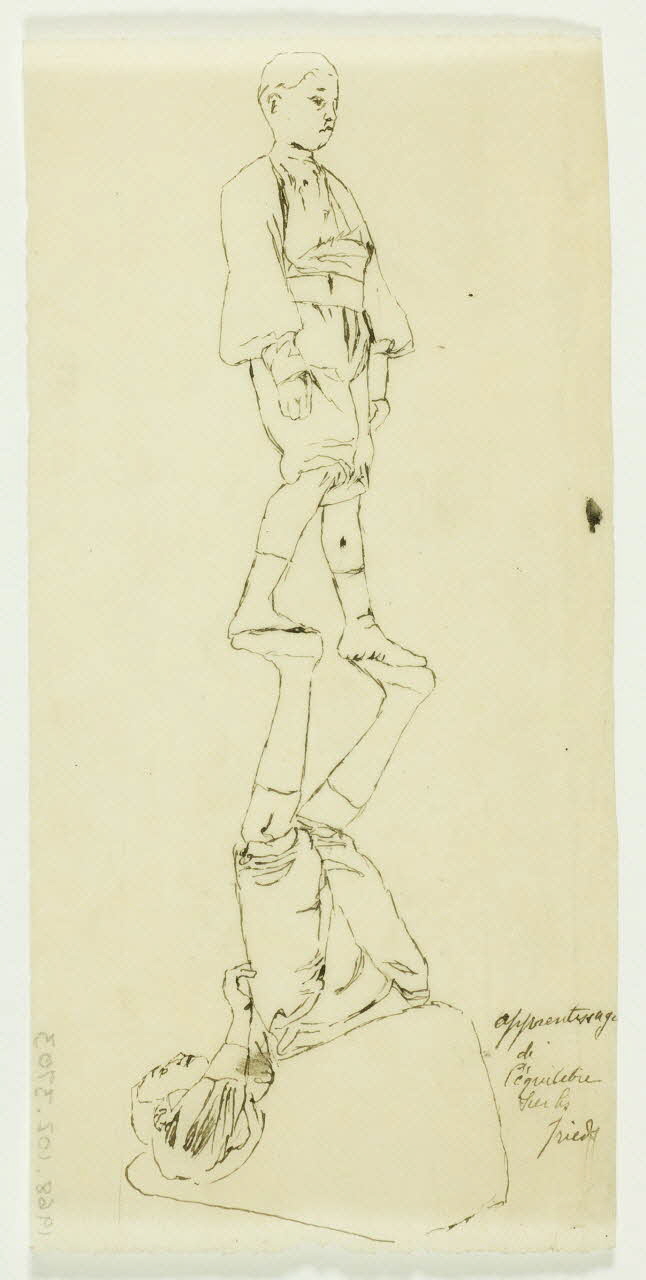 partie d'un ensemble de dessins apprentissage  de  l'équilibre  sur les  pieds 1968.102.3703 Photo Mucem