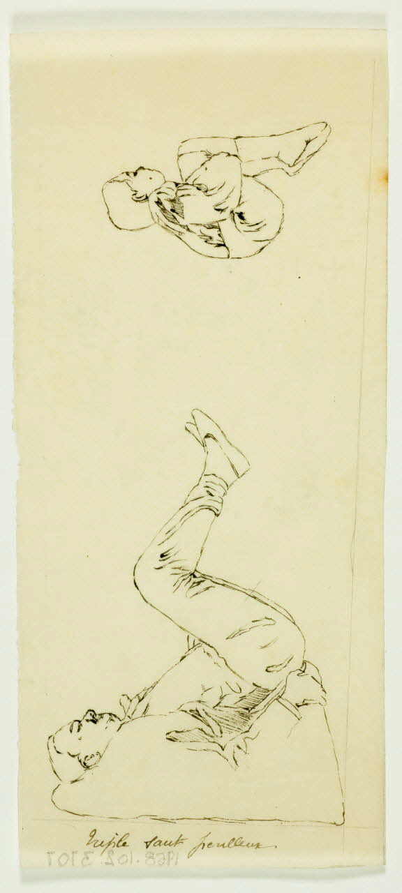 partie d'un ensemble de dessins triple saut périlleux 1968.102.3707 Photo Mucem