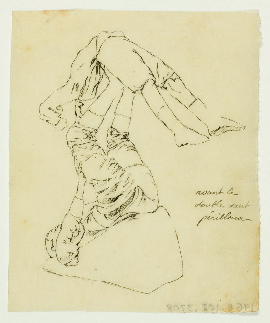 partie d'un ensemble de dessins avant le double saut périlleux 1968.102.3708 Photo Mucem