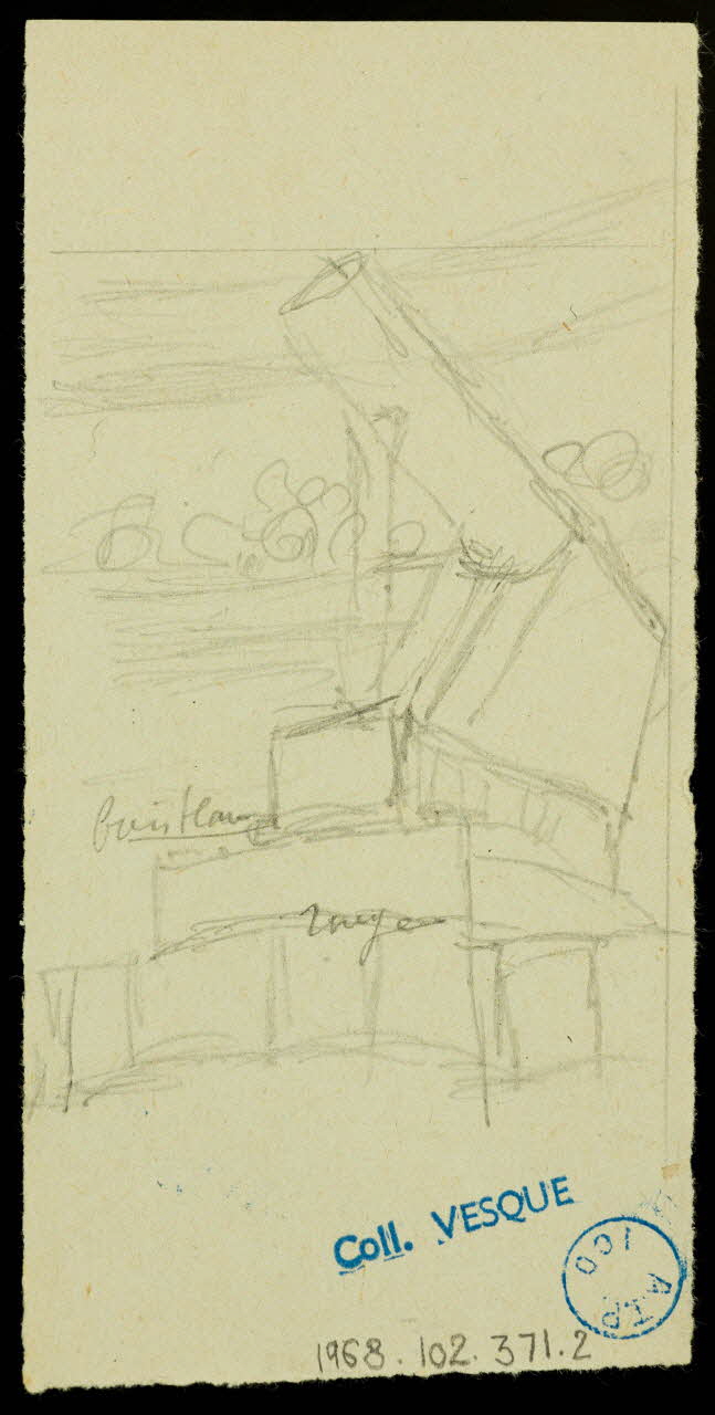 partie d'un ensemble de dessins Esquisse de mobilier scénique pour le cirque 1968.102.371.2 Photo Mucem