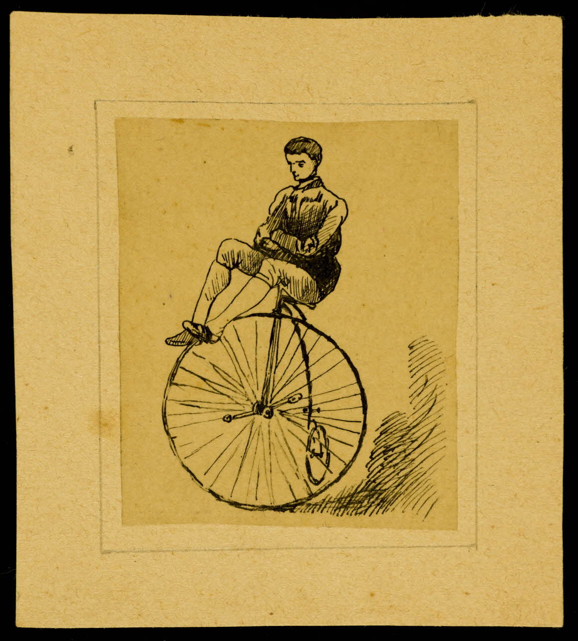 partie d'un ensemble de dessins Jeune homme sur un vélocipède 1968.102.3719 Photo Mucem