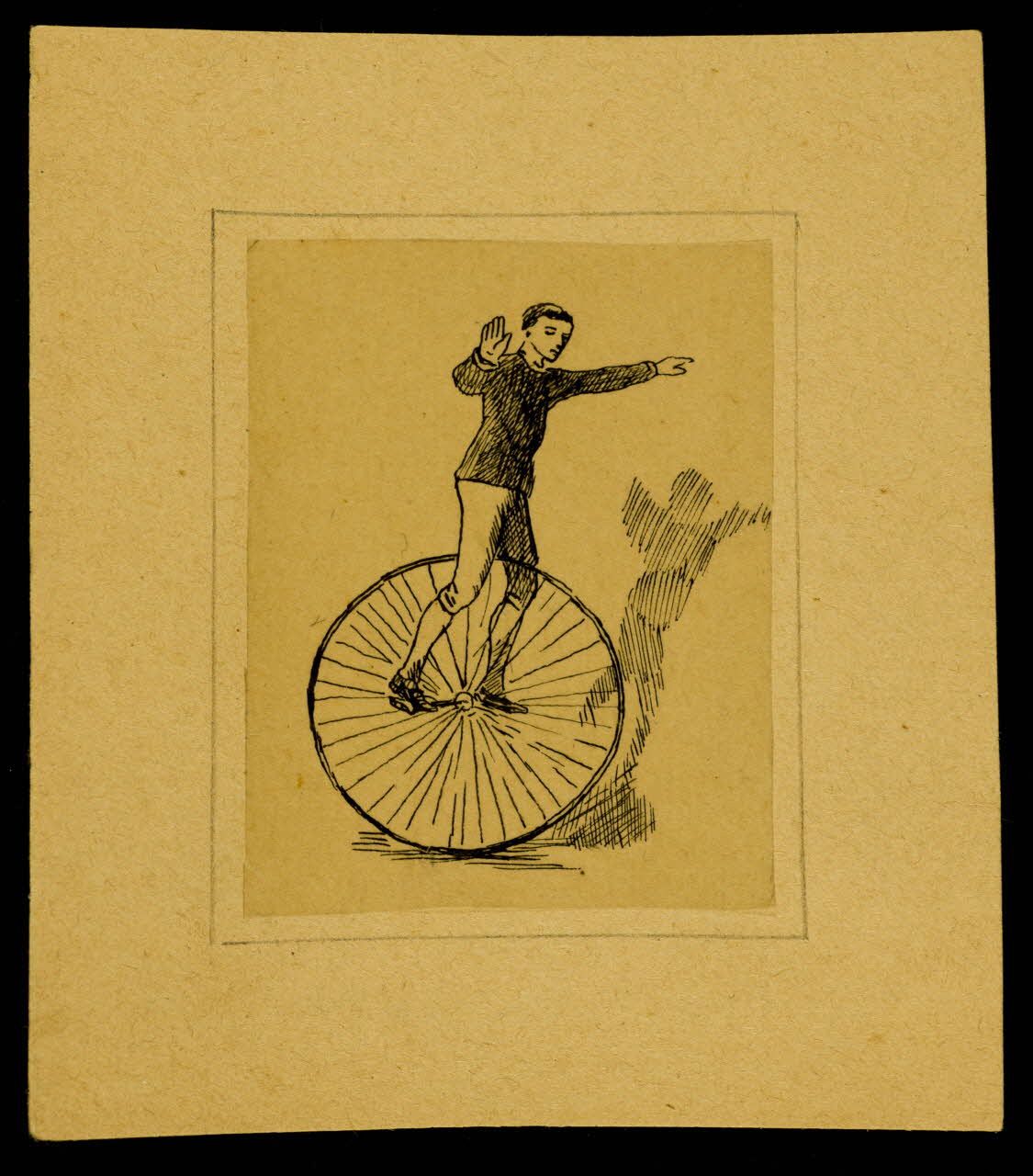 partie d'un ensemble de dessins Homme faisant du monocycle 1968.102.3723 Photo Mucem