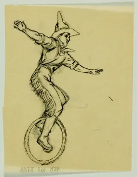 partie d'un ensemble de dessins Acrobate en monocycle 1968.102.3728 Photo Mucem