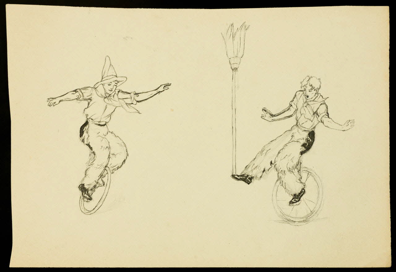 partie d'un ensemble de dessins Acrobate en monocycle 1968.102.3729 Photo Mucem