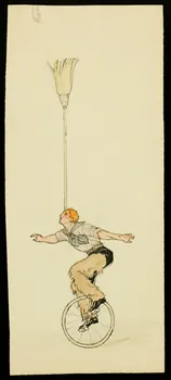 dessin Acrobate en équilibre sur un monocycle 1968.102.3730.2 Photo Mucem