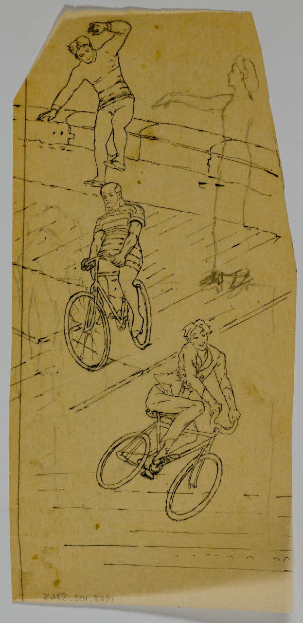 partie d'un ensemble de dessins Acrobates à bicyclette 1968.102.3743 Photo Mucem