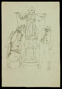 partie d'un ensemble de dessins Numéro de clowns 1968.102.3756  Photo Mucem