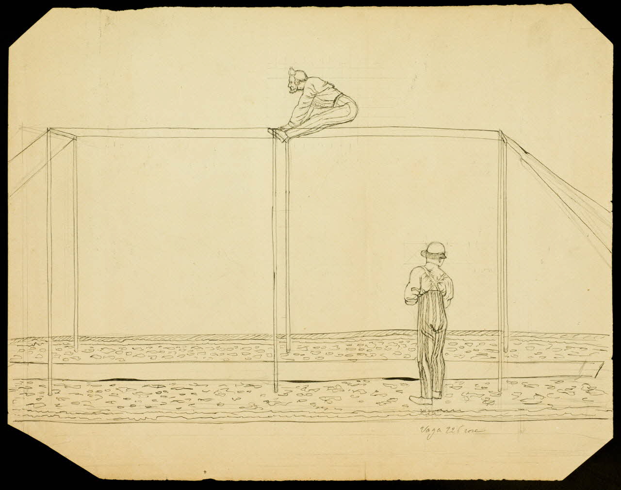 partie d'un ensemble de dessins Acrobate et barres parallèles 1968.102.3767 Photo Mucem