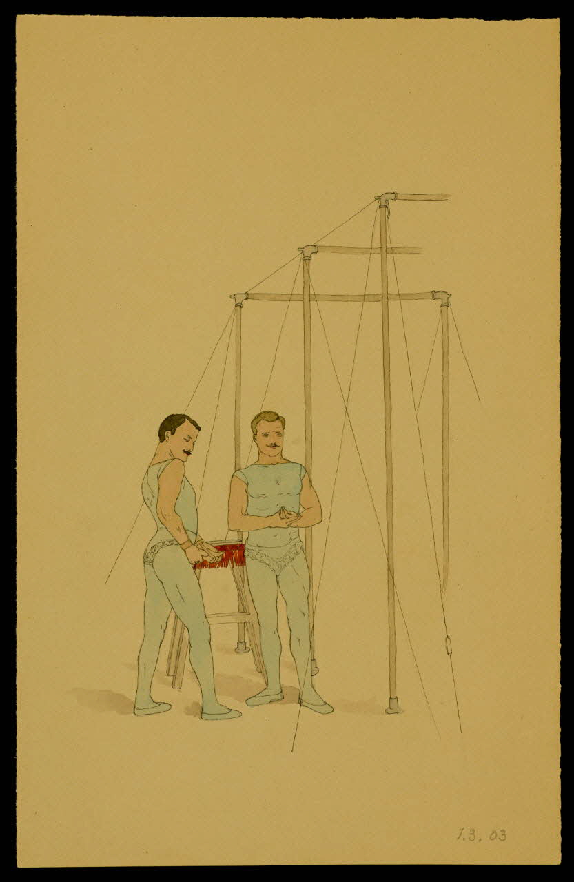 partie d'un ensemble de dessins Acrobates au pied du portique 1968.102.3768 Photo Mucem