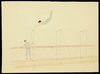 partie d'un ensemble de dessins Acrobates et barres parallèles 1968.102.3770  Photo Mucem