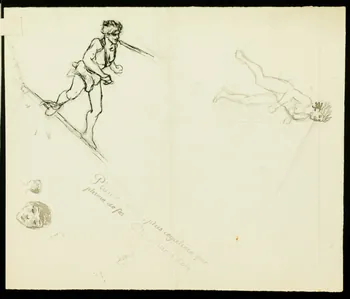 partie d'un ensemble de dessins Plume d'oie, plus régulière que  plume de fer 1968.102.3771.1 Photo Mucem