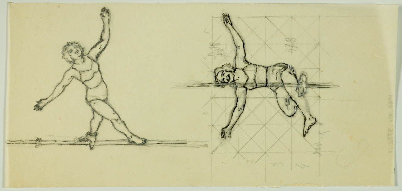 partie d'un ensemble de dessins Trapéziste 1968.102.3772.1 Photo Mucem