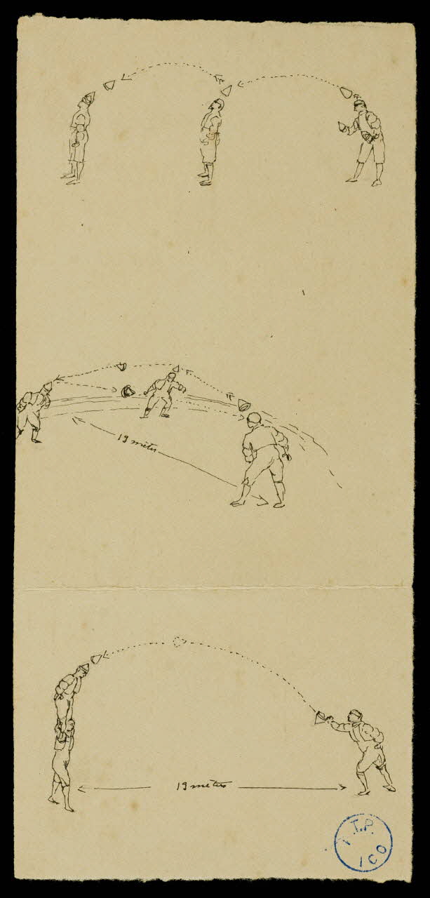 partie d'un ensemble de dessins Kiandhi (lanceur grand brun) 1968.102.378.3 Photo Mucem