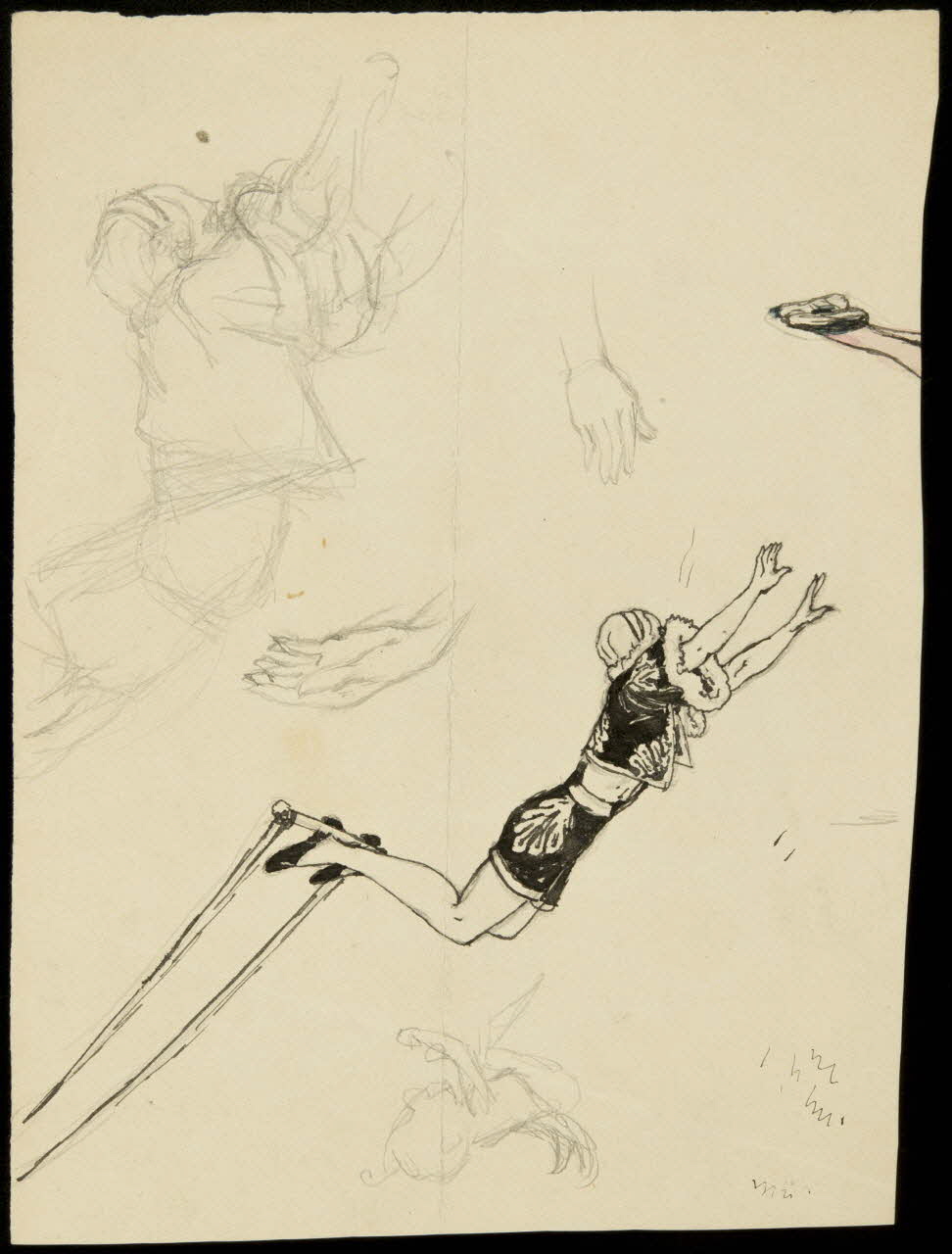 partie d'un ensemble de dessins Numéro de trapéziste 1968.102.3793.3 Photo Mucem