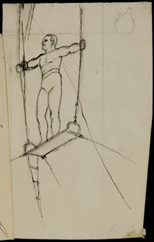 partie d'un ensemble de dessins Trapeziste 1968.102.3796.3 Photo Mucem