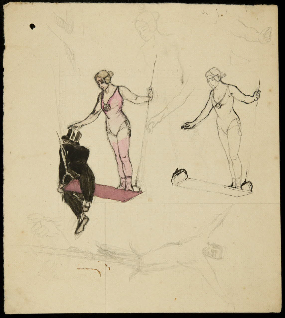 partie d'un ensemble de dessins Numéro d'acrobates 1968.102.3797.3 Photo Mucem