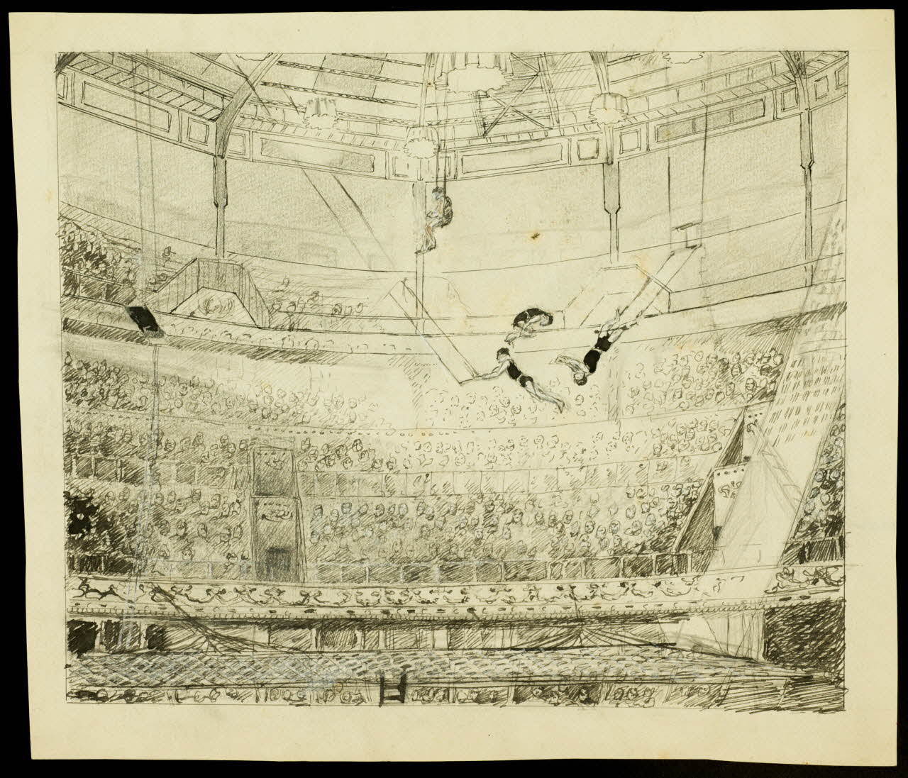 partie d'un ensemble de dessins Trapézistes en représentation 1968.102.3798.2 Photo Mucem