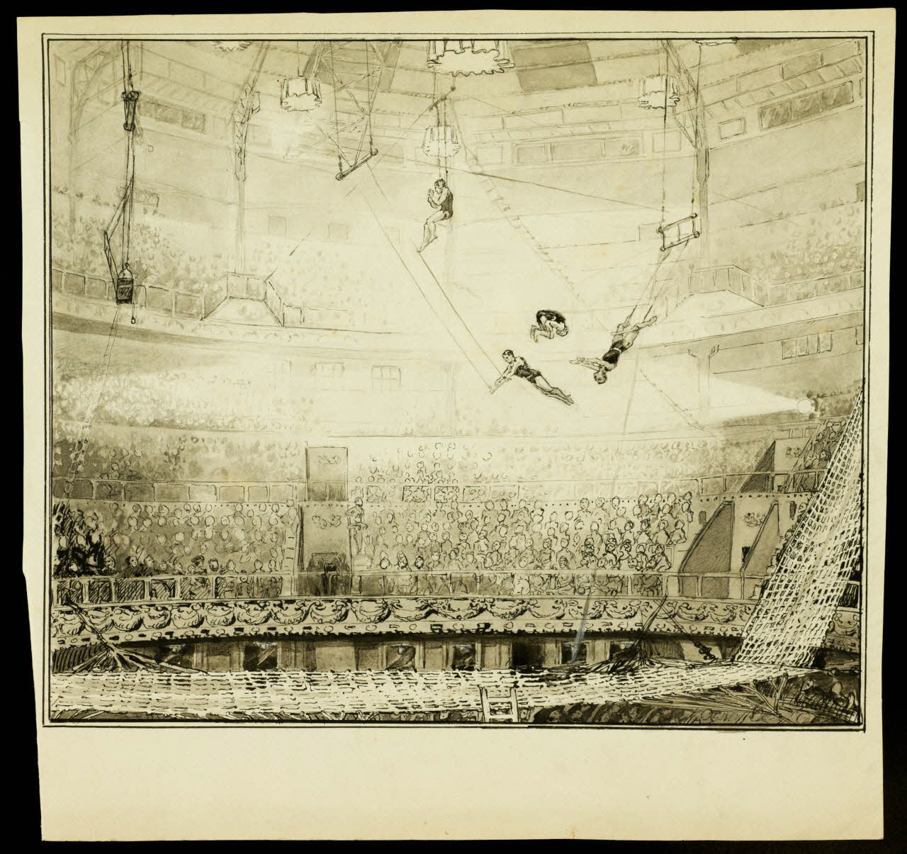 partie d'un ensemble de dessins Trapézistes en représentation 1968.102.3798.3 Photo Mucem